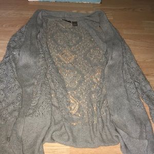 Gray lace cardigan